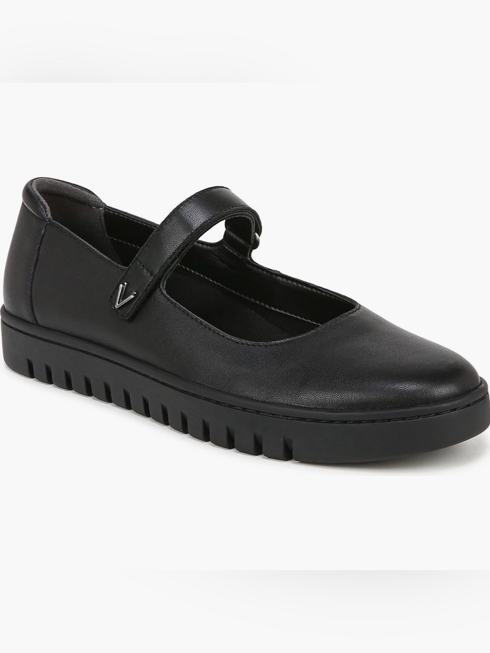 Vionic Uptown Mary Jane Black Leather Comfort Flats Size 8.5